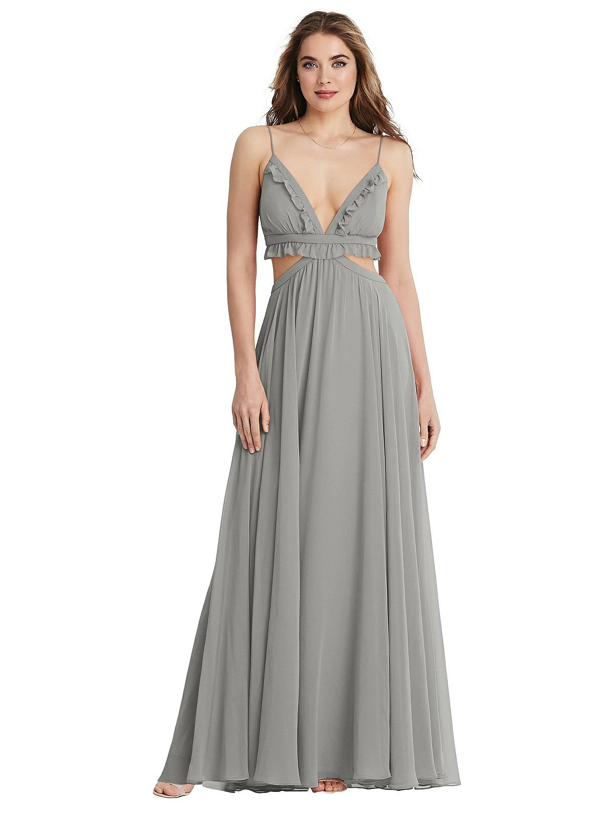 Special Order Ruffled Chiffon Cutout Maxi Dress - Jessie