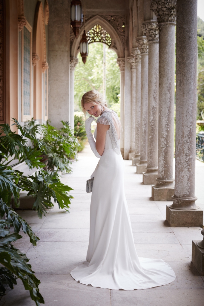 Gorgeous wedding dress with embellished back | Dylan Wedding Dress from BHLDN