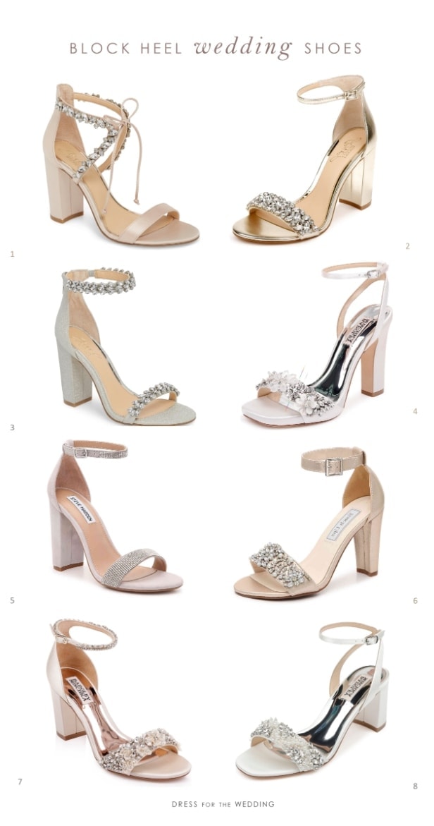 Wedding sandals with block heels