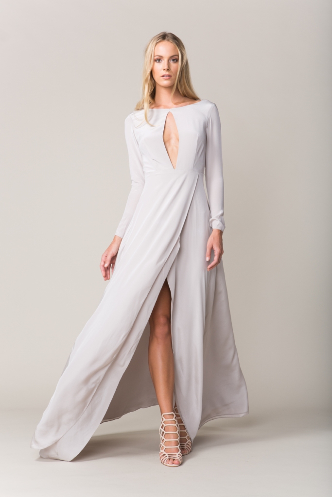 Long sleeve wedding dress with keyhole | 'Cognac' by Sarah Seven