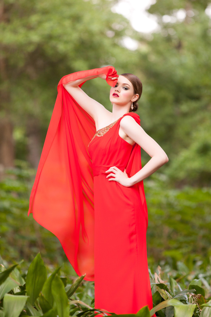 Stunning red gown from Solutions Bridal Design House Photography