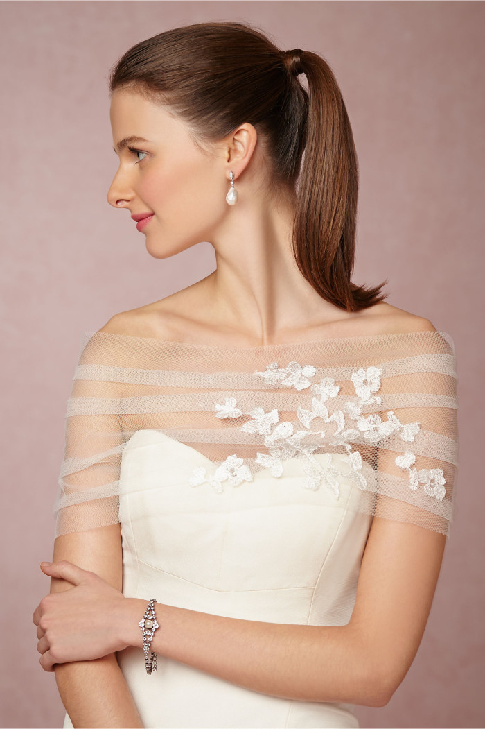 tulle wrap with flowers from bhldn